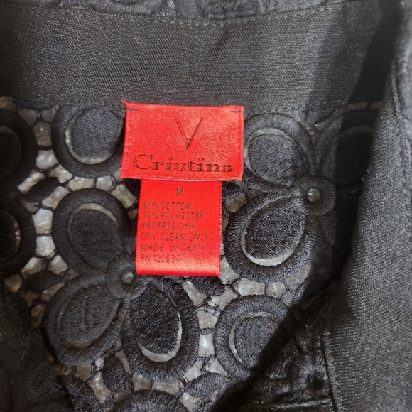 V Christina Black Baroque Peplum Vest - Picture 7 of 8